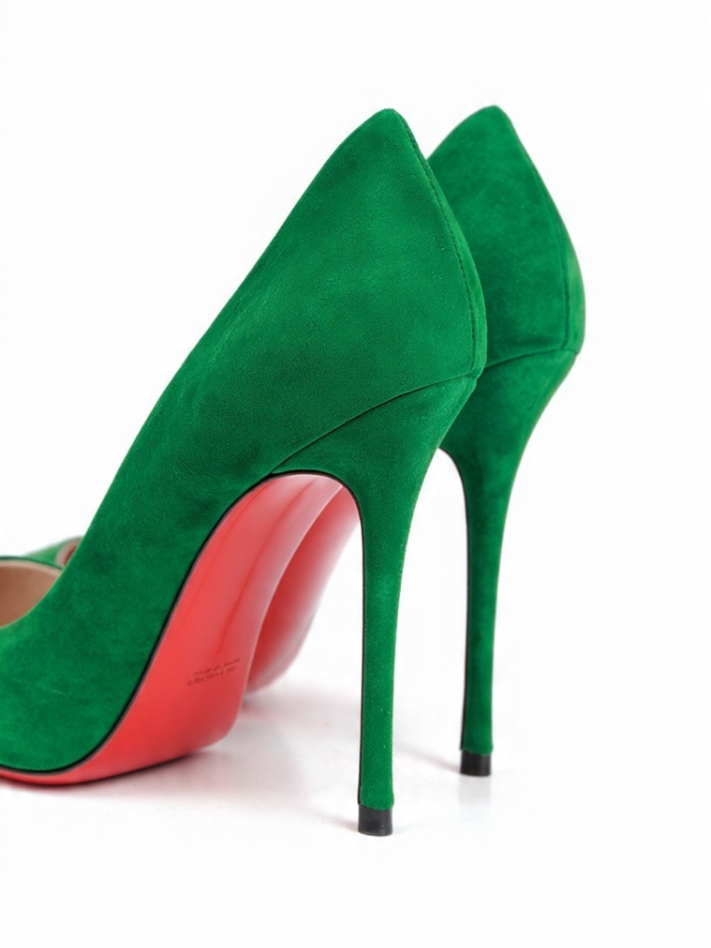 Red bottom Green Suede Stiletto Heels